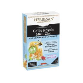 HERBESAN Gelée royale miel et zinc 20 ampoules