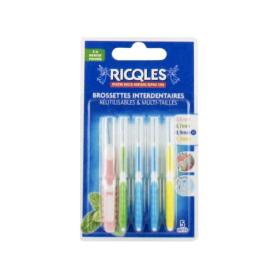 RICQLES 5 brossettes interdentaires réutilisables & multi-tailles
