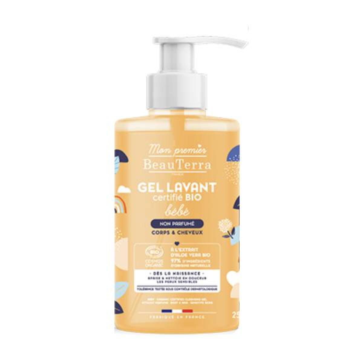 BEAUTERRA Gel lavant bébé bio non parfumé 250ml Parapharmacie
