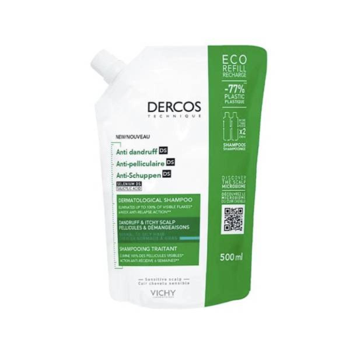 VICHY Dercos éco-recharge shampooing anti-pelliculaire cheveux normaux ...