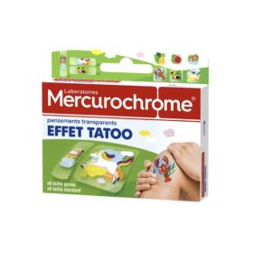 MERCUROCHROME 12 pansements transparents effet tatoo