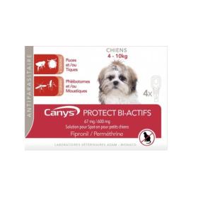 ASEPTA Canys protect bi-actifs solution pour spot-on chiens 4-10 kg 4 pipettes