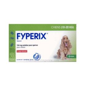 KRKA Fyperic 134mg solution spot-on chien moyen 3 pipettes