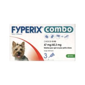 KRKA Fyperix combo 67/60.3mg chiens 2-10kg 3 pipettes