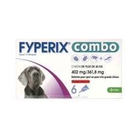 KRKA yperix combo 402-361,8mg chiens plus de 40kg 6 pipettes