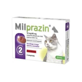 KRKA Milprazin vermifuge 16mg/40mg chats 2 comprimés