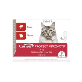 ASEPTA Canys protect fiproactif solution pour spot-on chats 4 pipettes