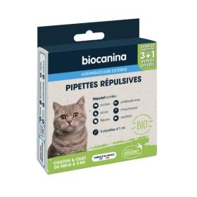 BIOCANINA 4 pipettes répulsives chaton & chat de 500g à 5kg