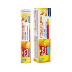 NOVABOOST Vitamine C 1000 mg + vitamine D3 1000 UI + zinc 10mg 20 comprimés effervescents