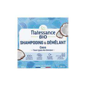 NATESSANCE Shampooing & démêlant coco bio 65g