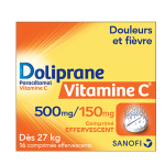 DOLIPRANE Vitamine c 500mg/150mg 16 comprimés effervescents