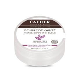 CATTIER Beurre de karité parfum fleur des Îles bio 100g