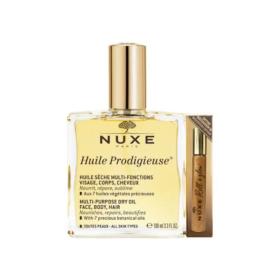 NUXE Huile prodigieuse 100ml + huile prodigieuse or roll-on 8ml offerte