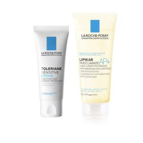 LA ROCHE POSAY Tolériane sensitive crème 40ml + Lipikar huile lavante AP+ 100ml offerte