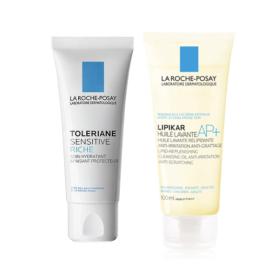 LA ROCHE POSAY Tolériane sensitive riche 40ml + Lipikar huile lavante AP+ 100ml offerte