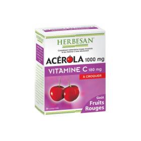 HERBESAN Acérola 1000mg vitamine C 180mg fruits rouges 30 comprimés