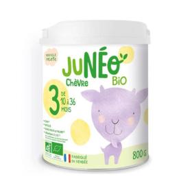 JUNÉO Lait de chèvre bio 3ème âge 10 à 36 mois 800g