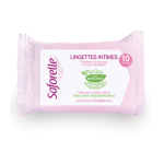 SAFORELLE Lingettes intimes ultra-douces paquet de 10 lingettes