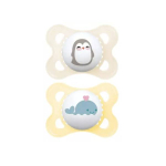 MAM 2 sucettes original animaux pingouin et baleine 2-6 mois