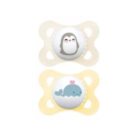 MAM 2 sucettes original animaux pingouin et baleine 2-6 mois