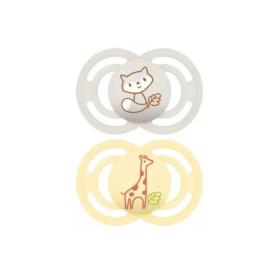 MAM 2 sucettes perfect animaux jaune et blanc 18 mois et +
