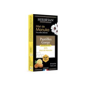 HERBESAN Miel de Manuka citron 8 pastilles gorge