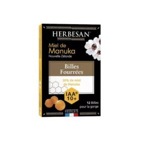 HERBESAN 30% miel de Manuka 12 billes fourrées IAA 10+