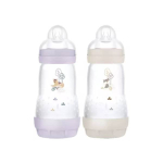 MAM 2 biberons easy start débit 2 violet jaune 2 mois et + 260ml