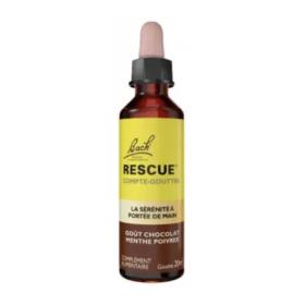 RESCUE Bach compte-gouttes goût chocolat menthe poivrée 20ml