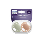 AVENT Ultra soft 2 sucettes orange vert 18 mois+