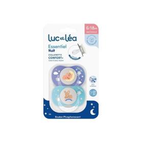 LUC ET LÉA Essentiel nuit collerette confort+ 6-18mois 2 sucettes