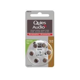 QUIES Audio 312 zinc air technology 6 piles
