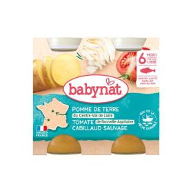 BABYBIO Pomme de terre, tomate, cabillaud sauvage dès 6 mois pots 2x200g