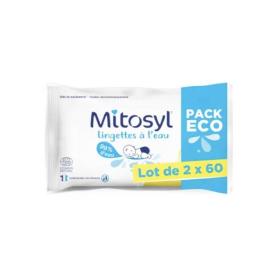 MITOSYL Lot 2x60 lingettes à l'eau