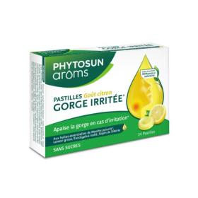 PHYTOSUN AROMS 24 pastilles gorge irritée goût citron