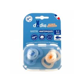 DODIE 2 sucettes anatomiques crabe soleil 0-2 mois