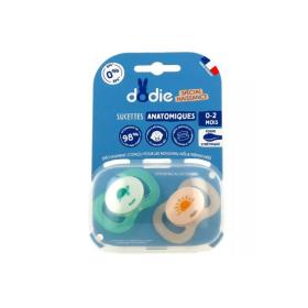 DODIE 2 sucettes anatomiques tortue soleil 0-2 mois