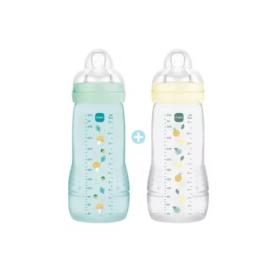 MAM Easy active 2 biberons 6 mois et + pearl/vert d'eau 330ml