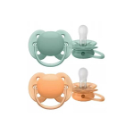 AVENT Ultra soft 2 sucettes orthodontiques 0-6 mois turquoise orange
