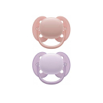 AVENT Ultra soft 2 sucettes orthodontiques 0-6 mois rose violet