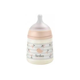 SUAVINEX Birdies biberon tétine symétrique débit lent rose 0 mois et + 150ml
