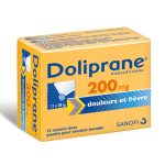 DOLIPRANE 200mg poudre pour solution buvable 12 sachets-dose