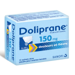 DOLIPRANE 150 mg poudre pour solution buvable 12 sachets-dose