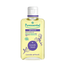 PURESSENTIEL Sommeil détente huile de massage bio lavande néroli 100ml