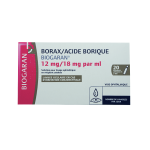 BIOGARAN Borax/acide borique 12mg/18mg par ml solution pour lavage ophtalmique en 20 récipients unidoses