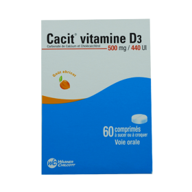 WARNER CHILCOTT FRANCE Cacit vitamine D3 500mg/440 UI 60 comprimés à sucer ou à croquer