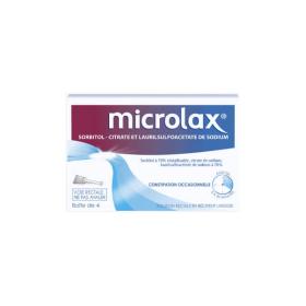 JOHNSON & JOHNSON Microlax sorbitol citrate et laurilsulfoacetate de sodium solution rectale en 4 unidoses