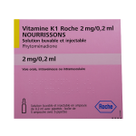 ROCHE DIAGNOSTICS Vitamine K1 2mg/0,2ml nourrissons 5 solutions buvables et injectables