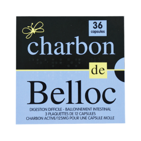 SUPER DIET Charbon de belloc 125mg 36 capsules molles