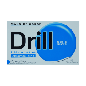 PIERRE FABRE Drill sans sucre 24 pastilles édulcorée à l'aspartam et à l'isomalt